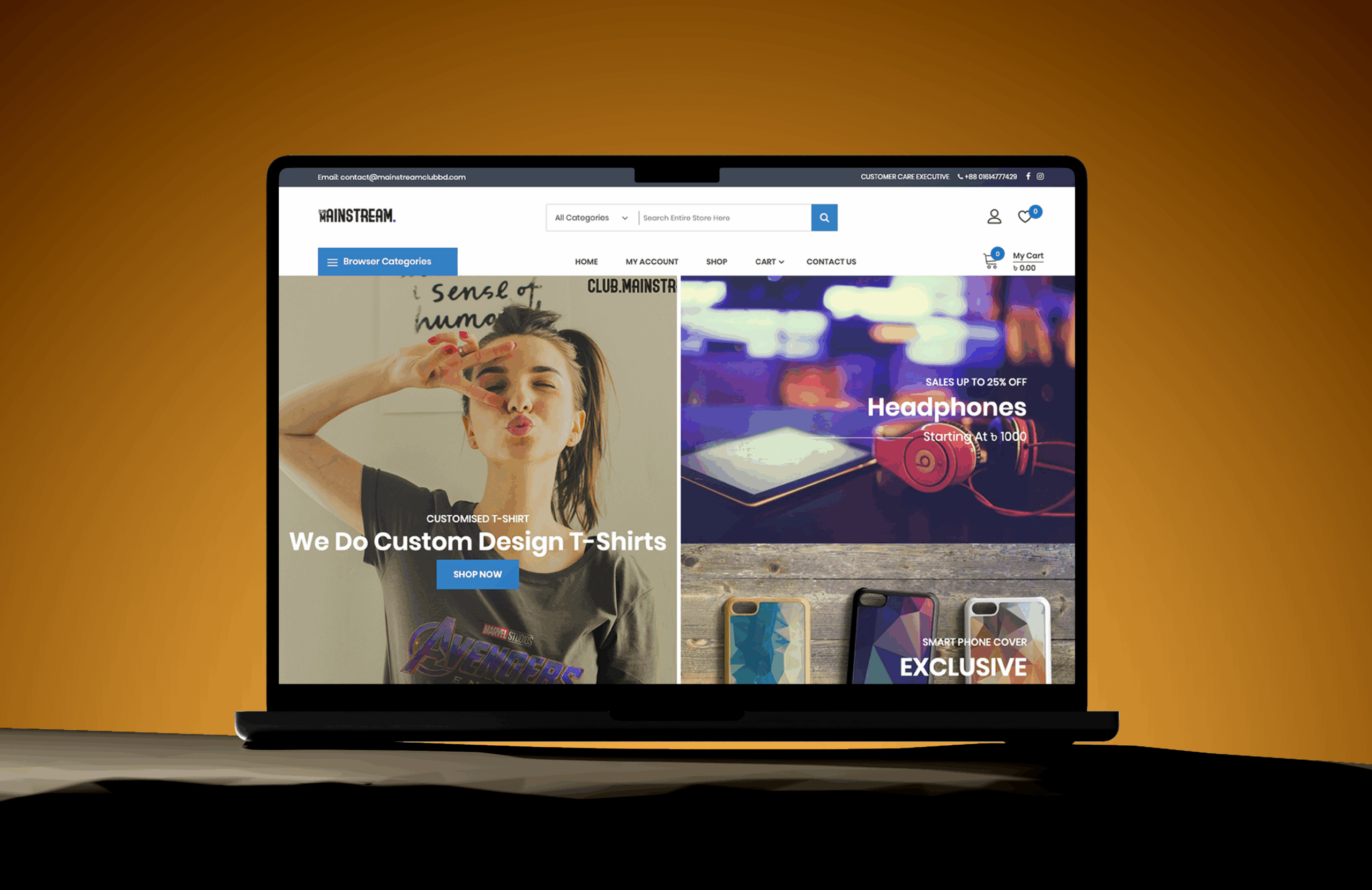 Mainstream Club eCommerce website
